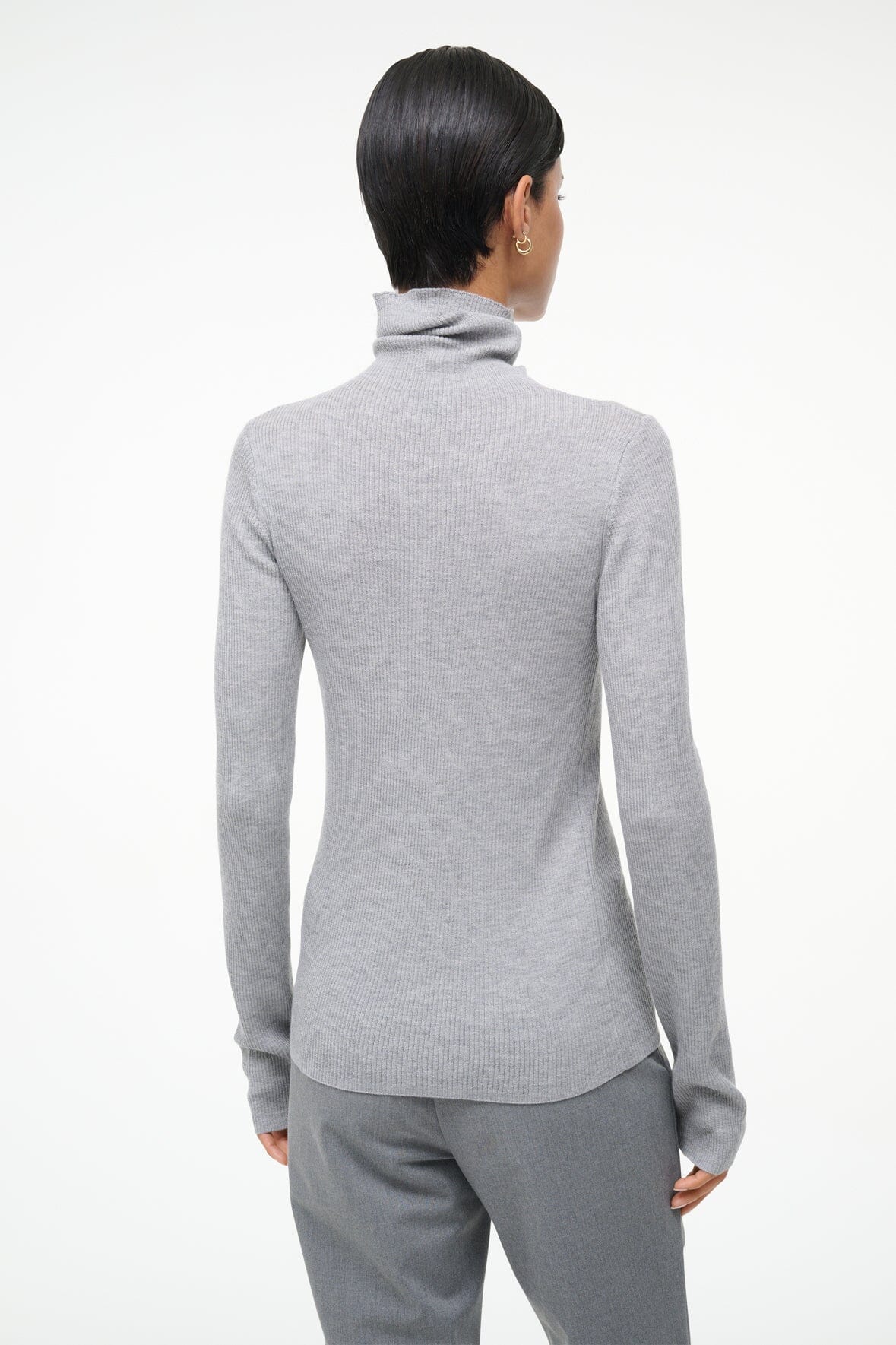 STAUD TONI SUPERFINECASHMERE SWEATER ASH GREY