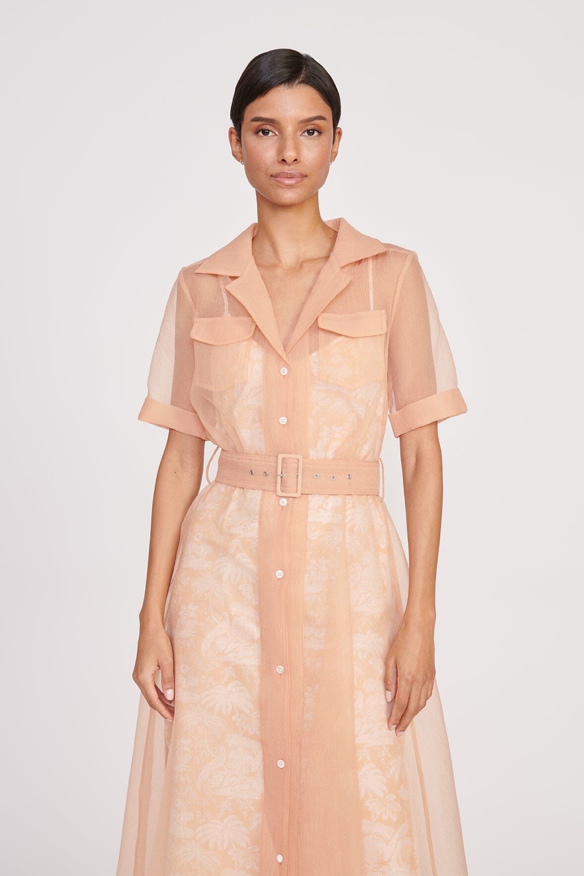 Image MILLIE DRESS | BEIGE IVORY TOILE 2 of 5 and Clicking this image will trigger a zoom pop-up