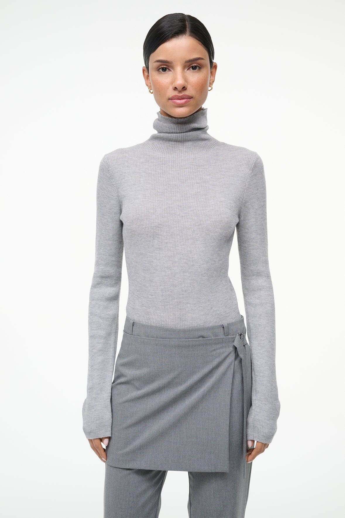STAUD TONI SUPERFINECASHMERE SWEATER ASH GREY