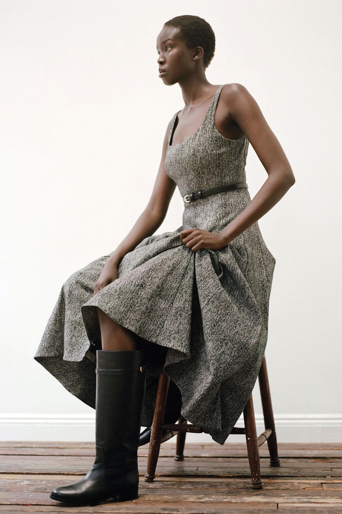 Image WELLS DRESS | TEXTURED HERRINGBONE 5 of 6 and Clicking this image will trigger a zoom pop-up