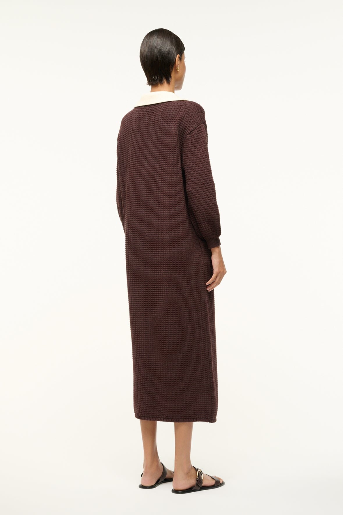 Image ALTEA DRESS | DARK CHOCOLATE IVORY 4 of 6 and Clicking this image will trigger a zoom pop-up