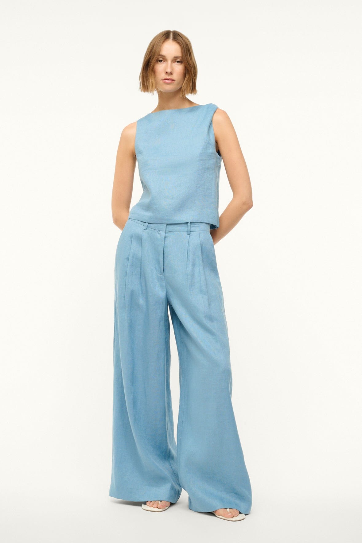 Image BOA LINEN TOP | SLATE BLUE 2 of 6 and Clicking this image will trigger a zoom pop-up