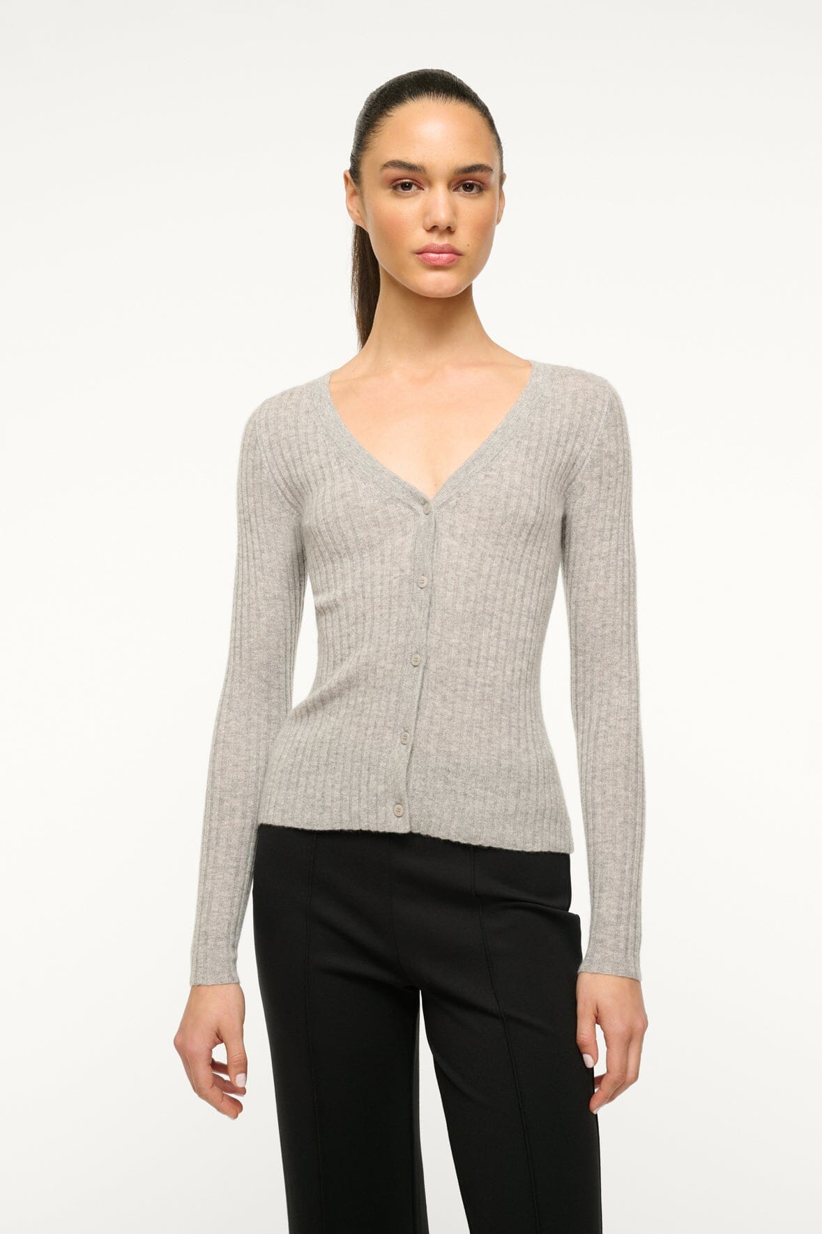 Image CARGO CASHMERE SWEATER | HEATHER GREY 1 of 4 and Clicking this image will trigger a zoom pop-up