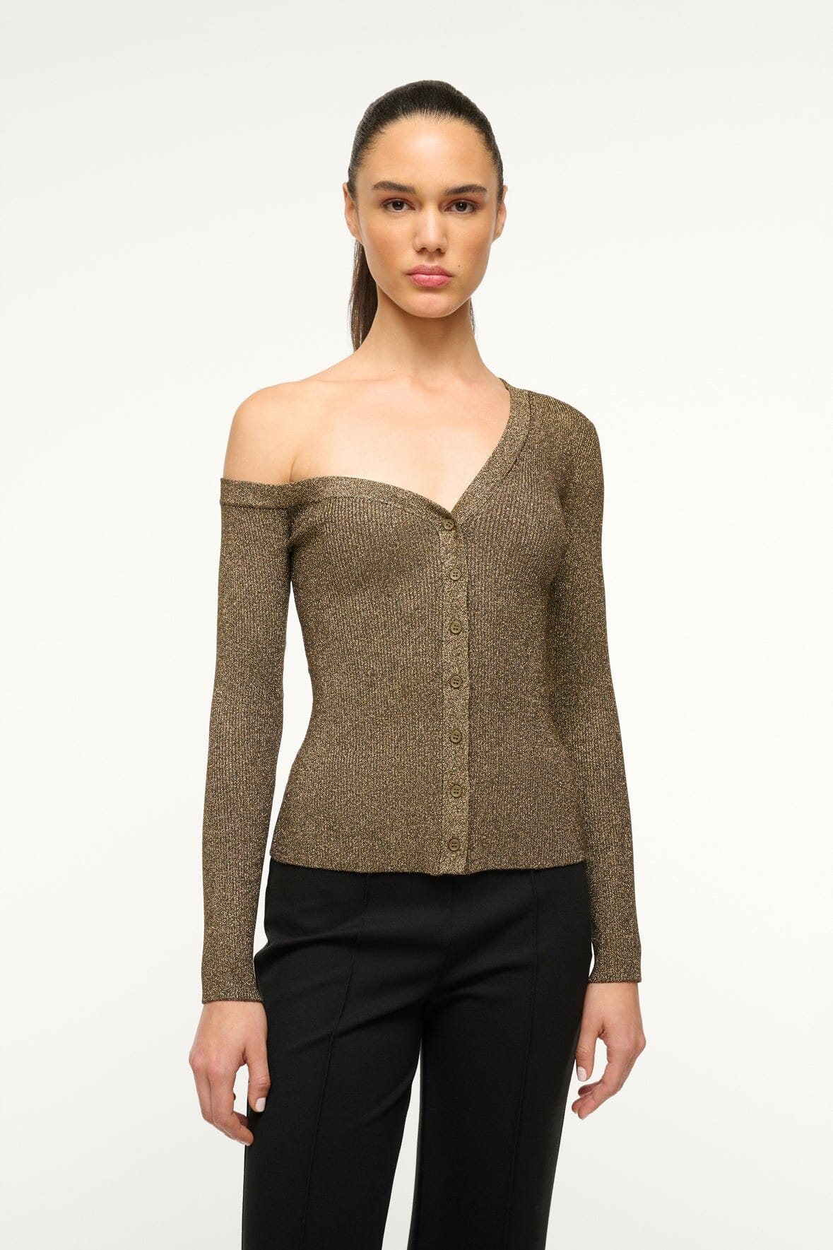 Image CRAFTSMAN SWEATER | METALLIC GOLD 1 of 4 and Clicking this image will trigger a zoom pop-up