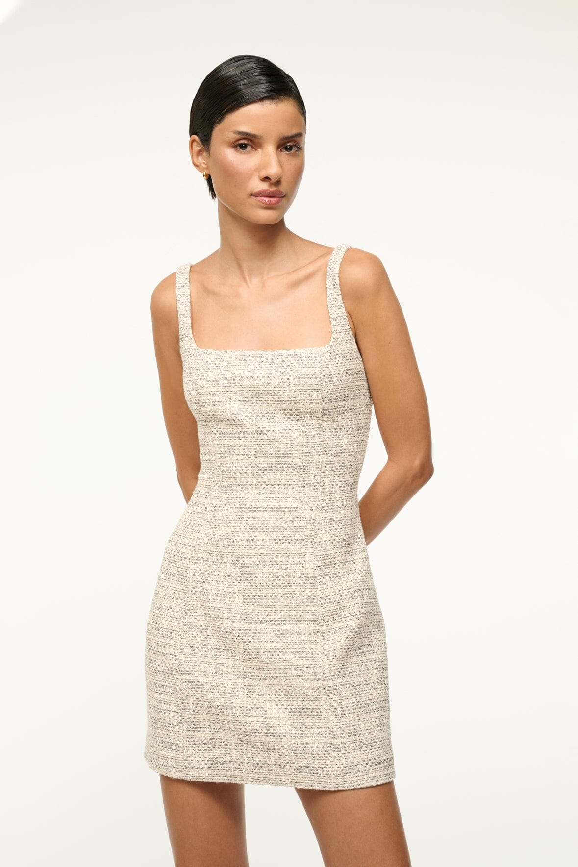 Image EDIE MINI DRESS | IVORY MULTI 2 of 4 and Clicking this image will trigger a zoom pop-up