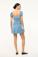 Image ELBA MINI SILK DRESS | SLATE BLUE 2 of 4