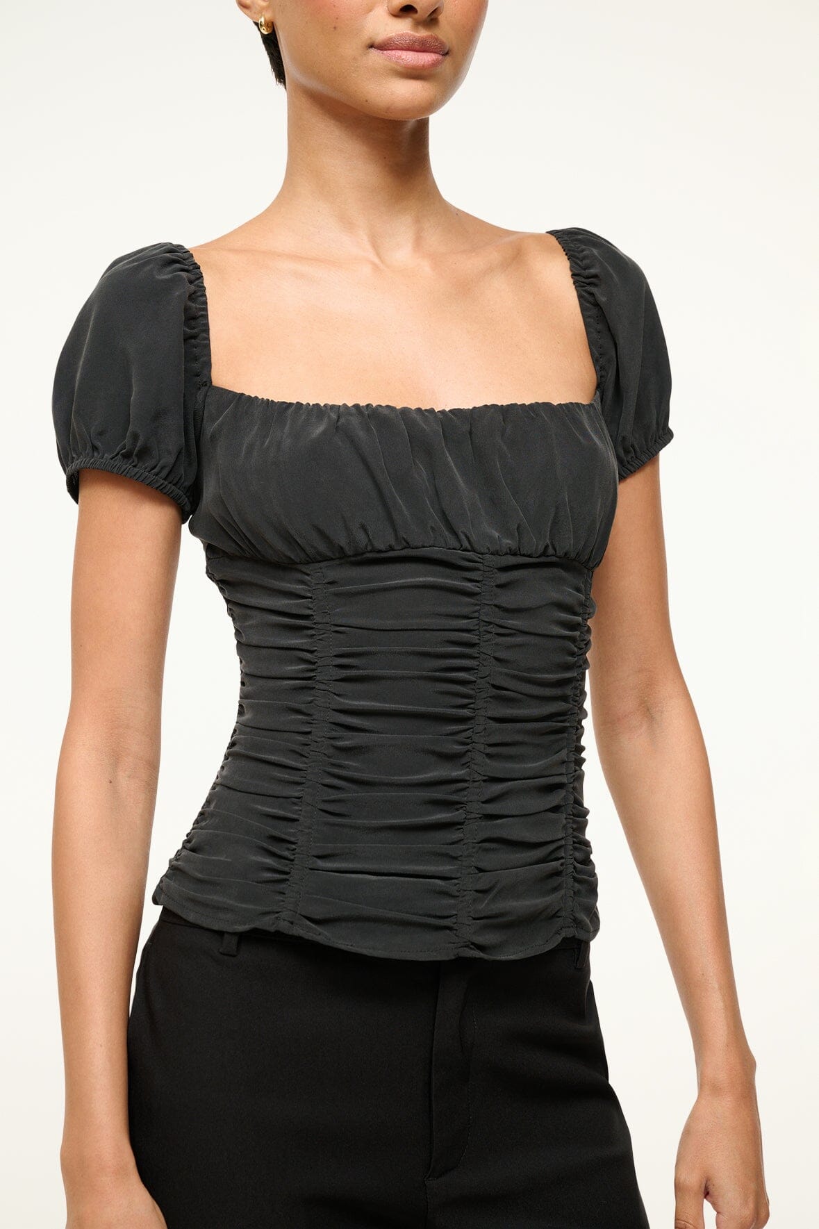 Image ELBA SILK TOP | BLACK 5 of 6 and Clicking this image will trigger a zoom pop-up