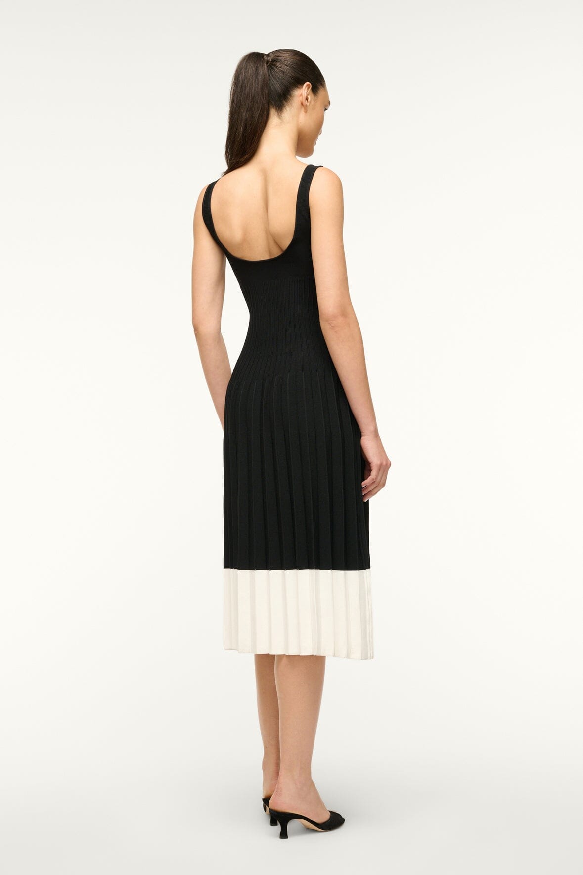 Image ELLISON DRESS | BLACK IVORY 3 of 5 and Clicking this image will trigger a zoom pop-up