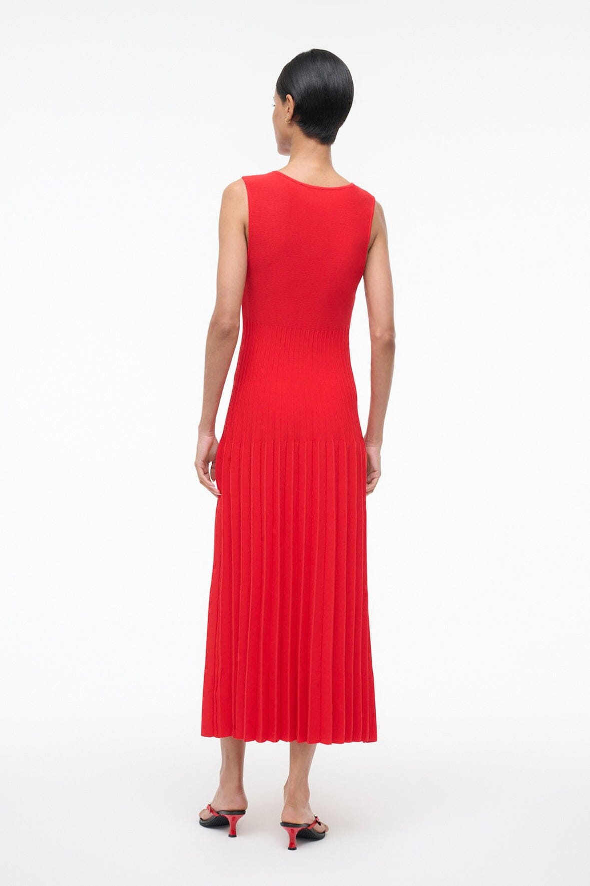 staud elyse pleated midi dress STAUD, Elyse Dress in Navy, Size Small