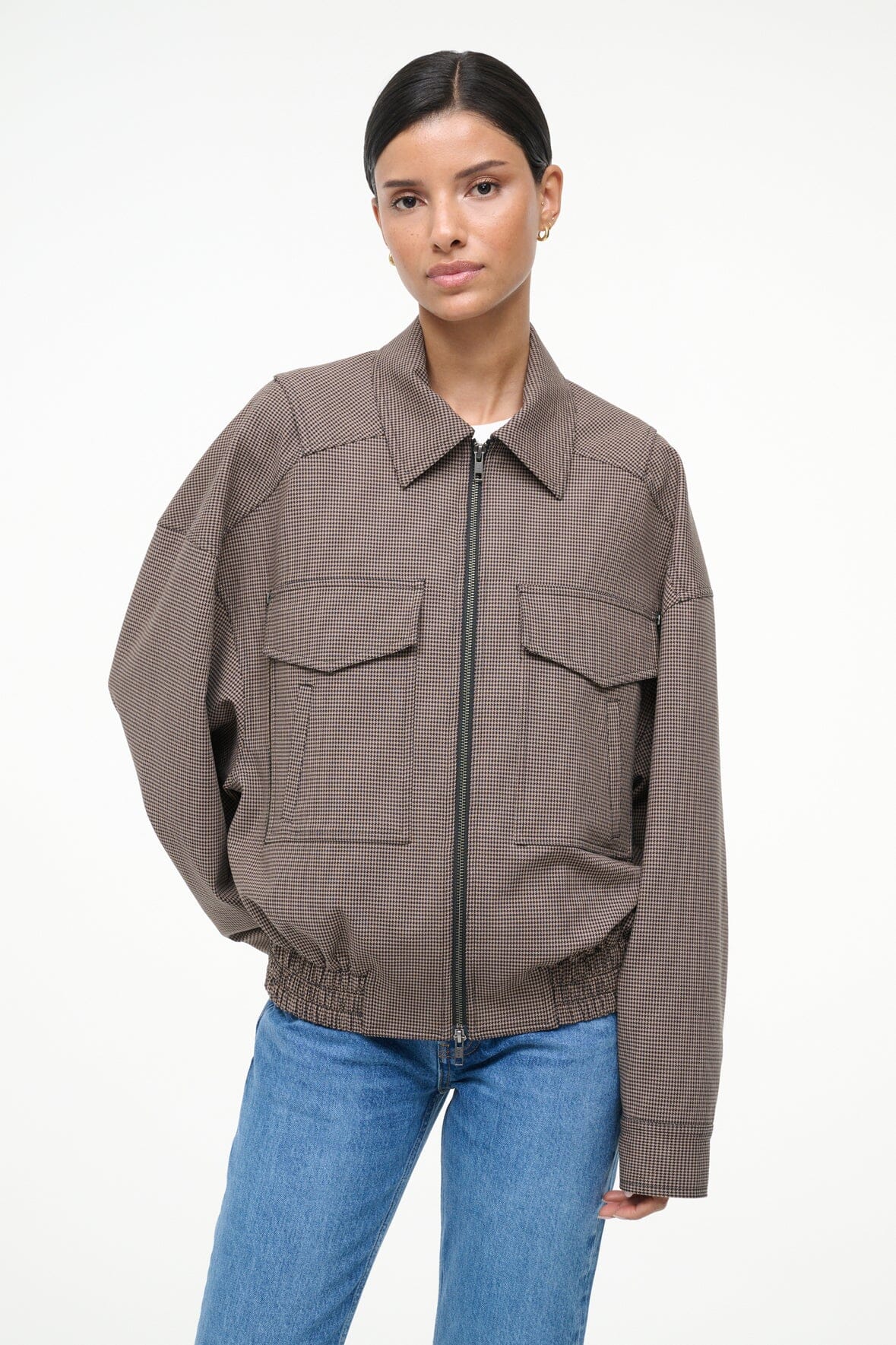 Image EUGENE JACKET | HOUNDSTOOTH 3 of 7 and Clicking this image will trigger a zoom pop-up