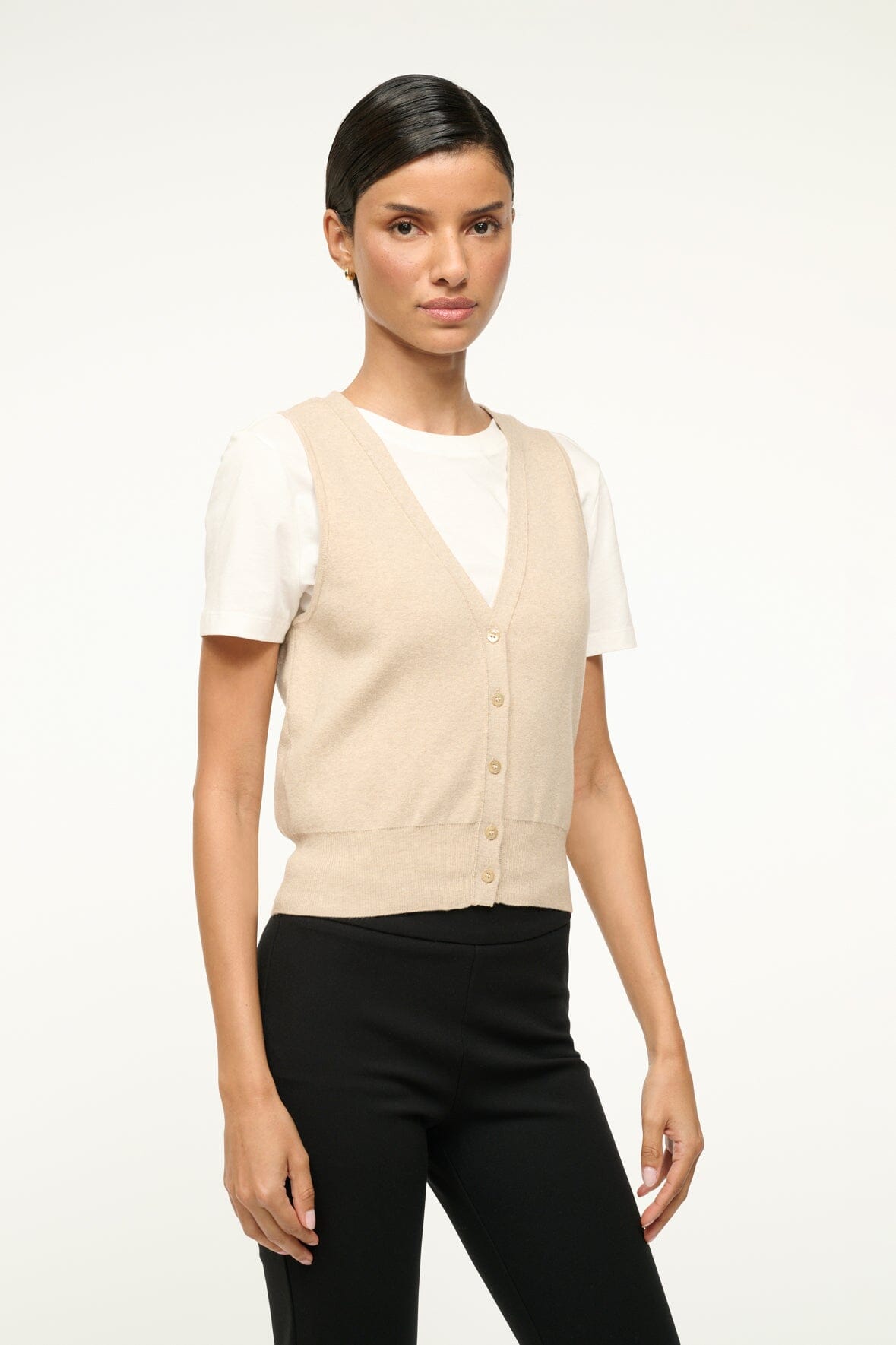 Image FICUS SWEATER VEST | STONE 3 of 5 and Clicking this image will trigger a zoom pop-up