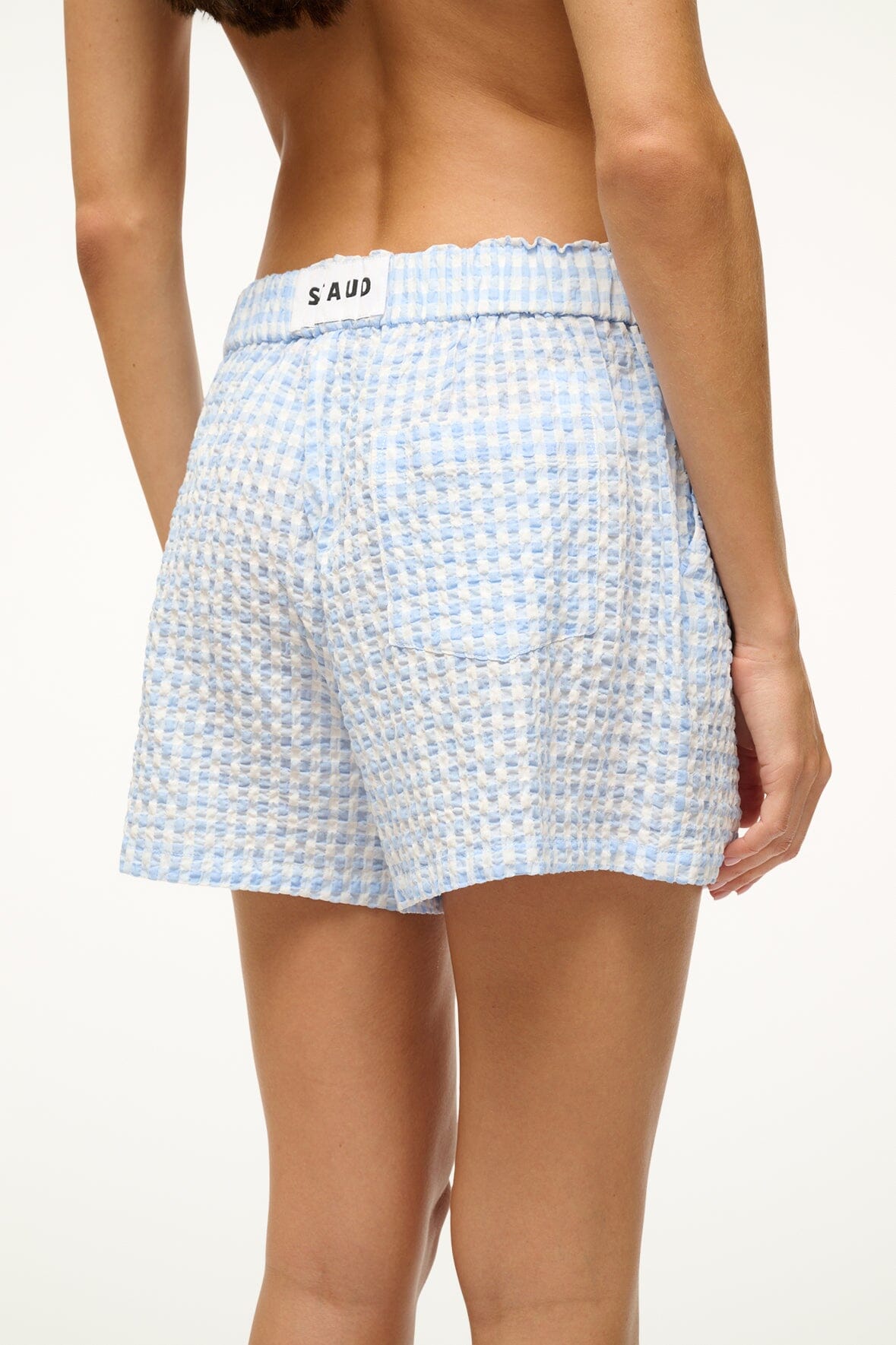 GABI COVERUP SHORT | SKY GINGHAM - Slide 4 of 7