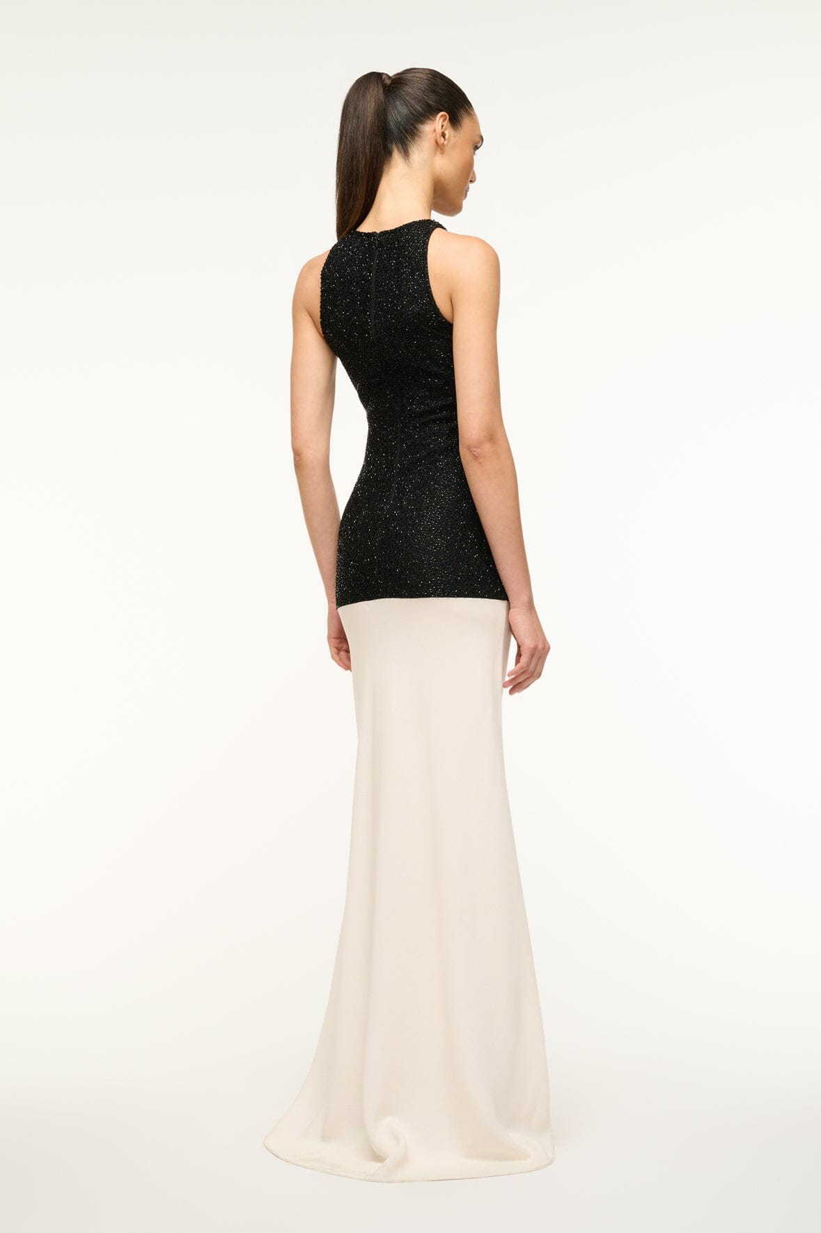 Image GABRIELLE DRESS | BLACK IVORY 4 of 5 and Clicking this image will trigger a zoom pop-up