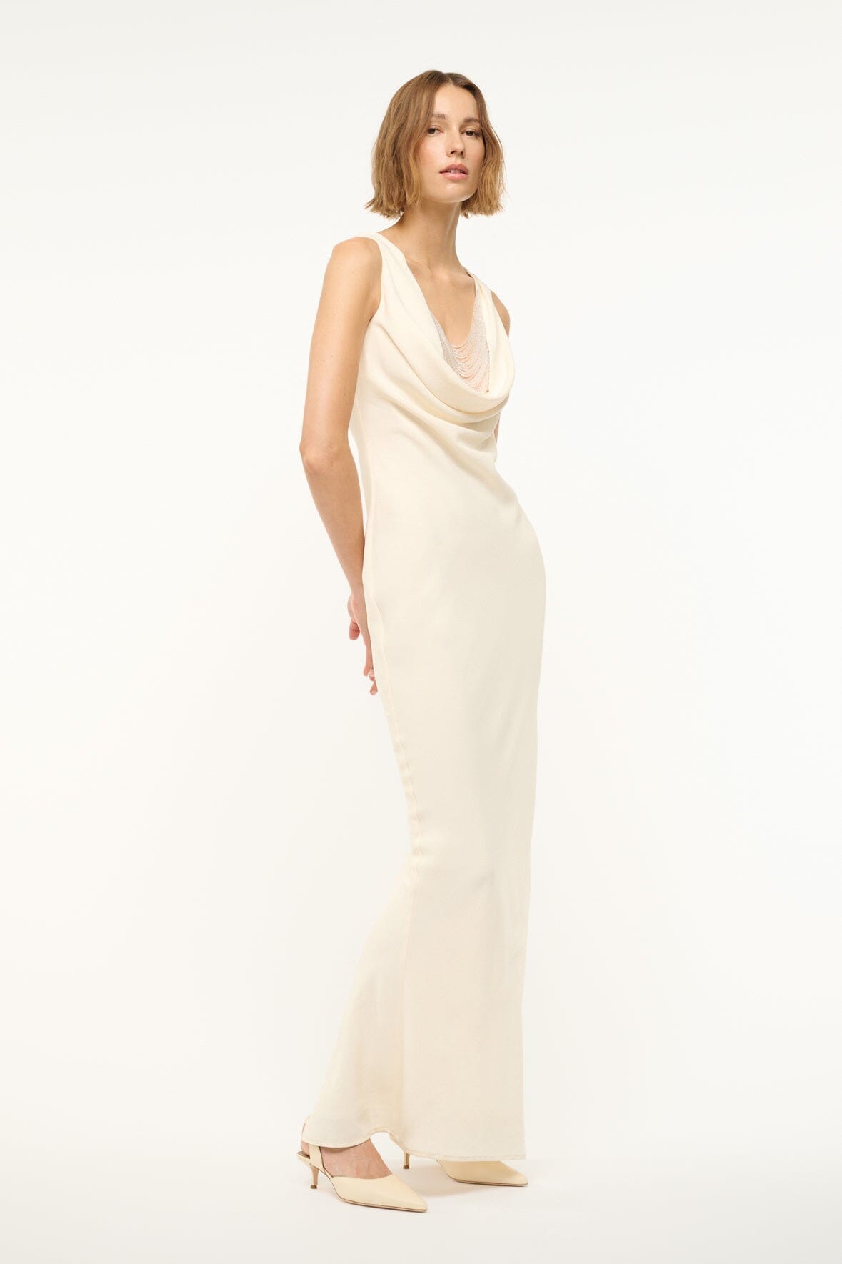 Image GIA DRESS | IVORY 1 of 5 and Clicking this image will trigger a zoom pop-up