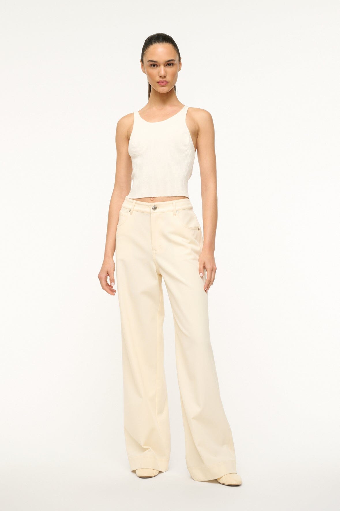 【Staud】 Graysonワイドレッグパンツ GRAYSON PANT DARK CHOCOLATE