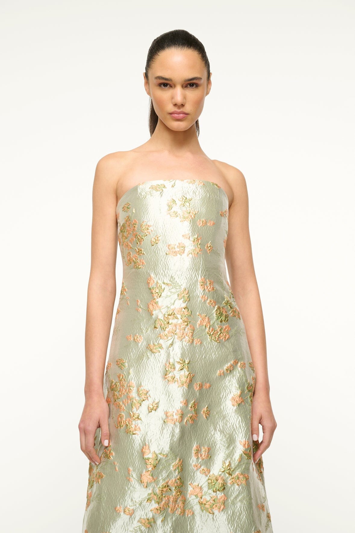 Image KENNEDY DRESS | METALLIC BLOOM 2 of 5 and Clicking this image will trigger a zoom pop-up