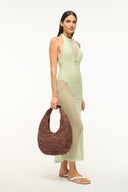Image LARGE RAFFIA MOON TOTE BAG | MAHOGANY 2 of 6