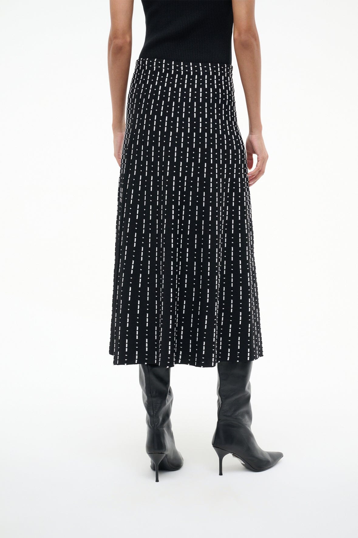 STAUD LENA SKIRT BLACK GEO