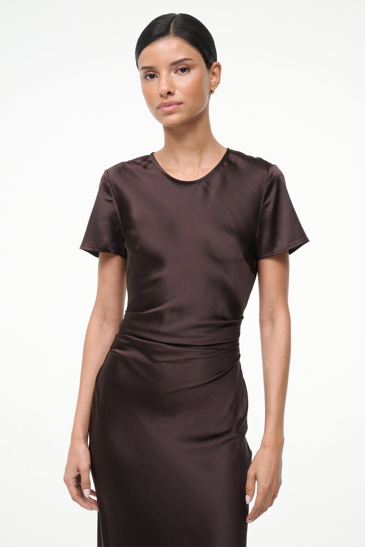 Staud Marcel Silk Dress Earth Staud Marcel Silk Dress Earth