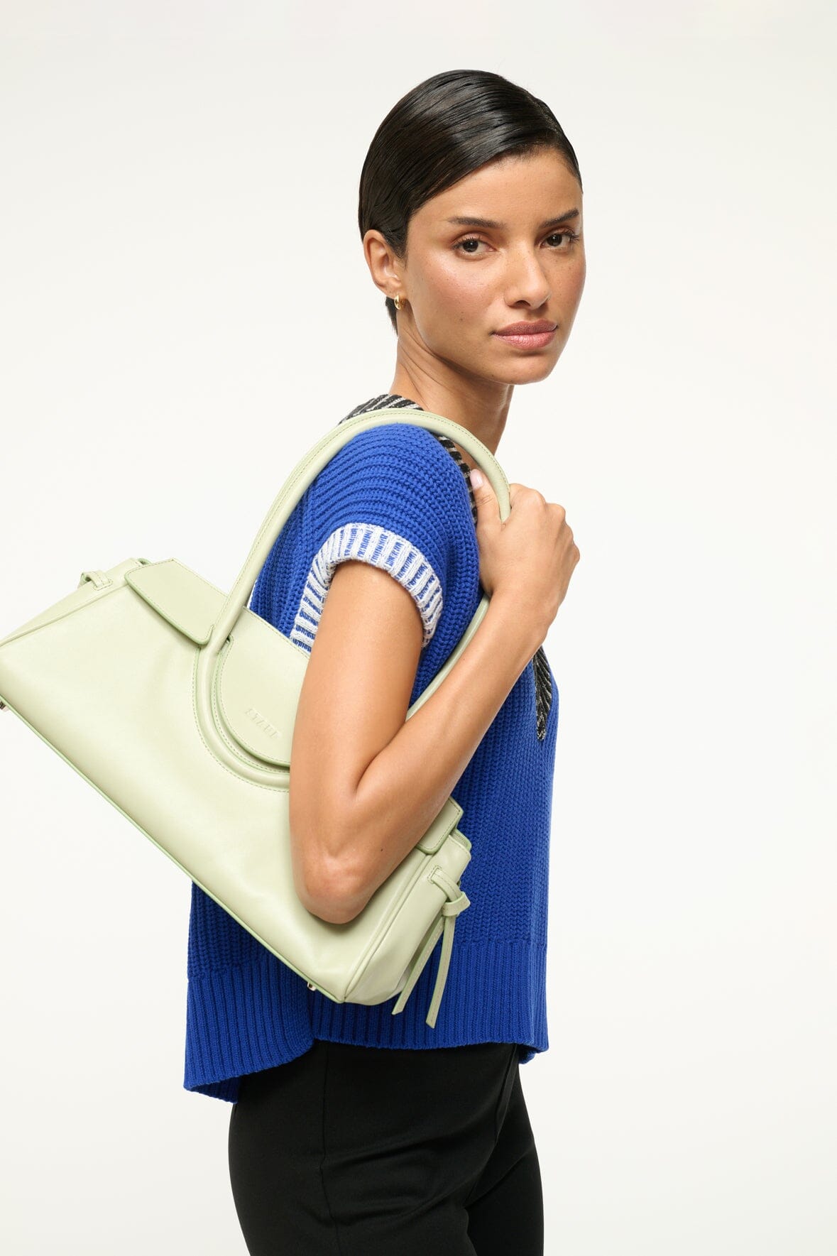 Image MAUDE SHOULDER BAG | PALE JADE 2 of 8 and Clicking this image will trigger a zoom pop-up