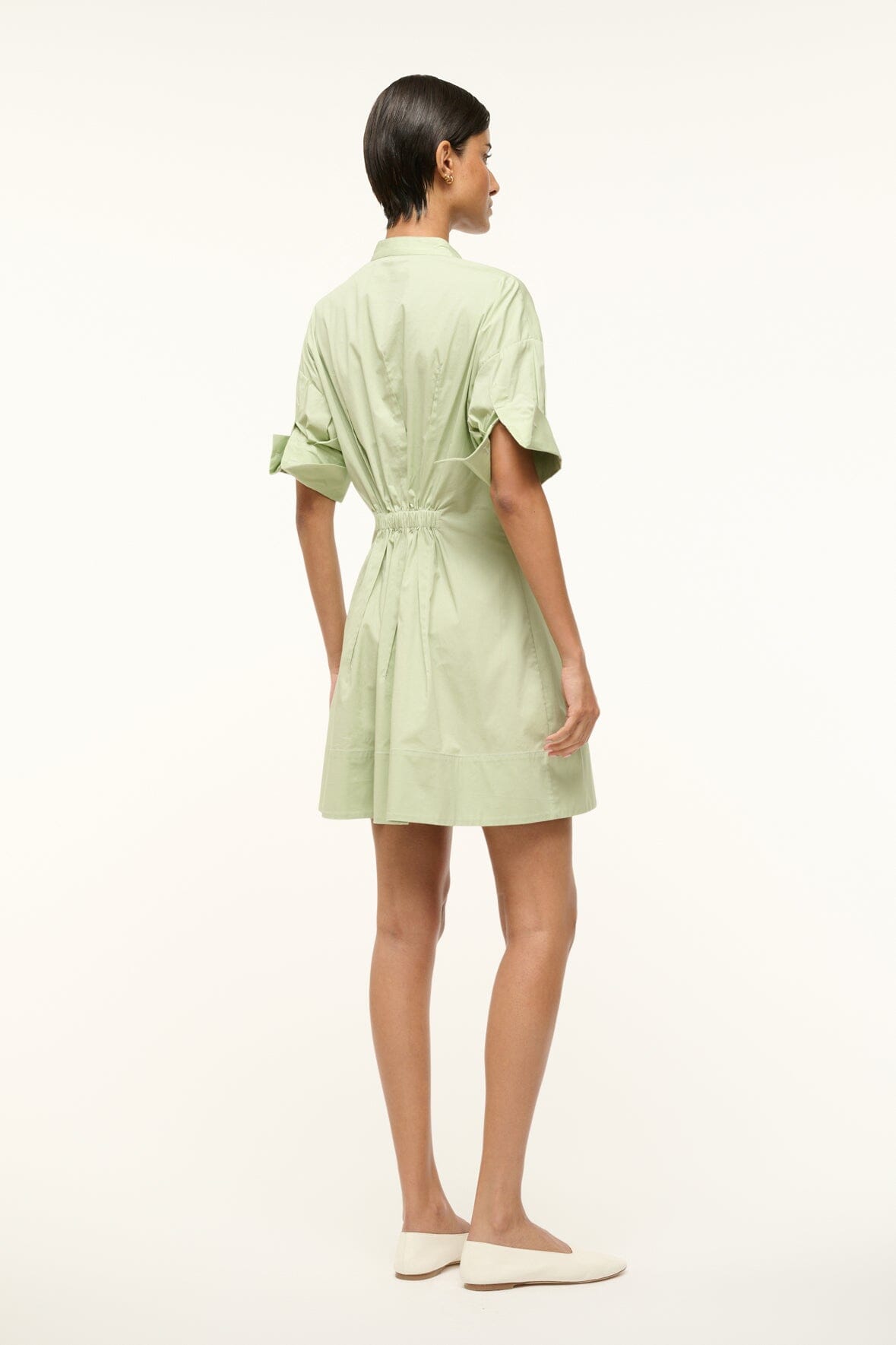 Image MINI LORENZA DRESS | PALE JADE 2 of 4 and Clicking this image will trigger a zoom pop-up