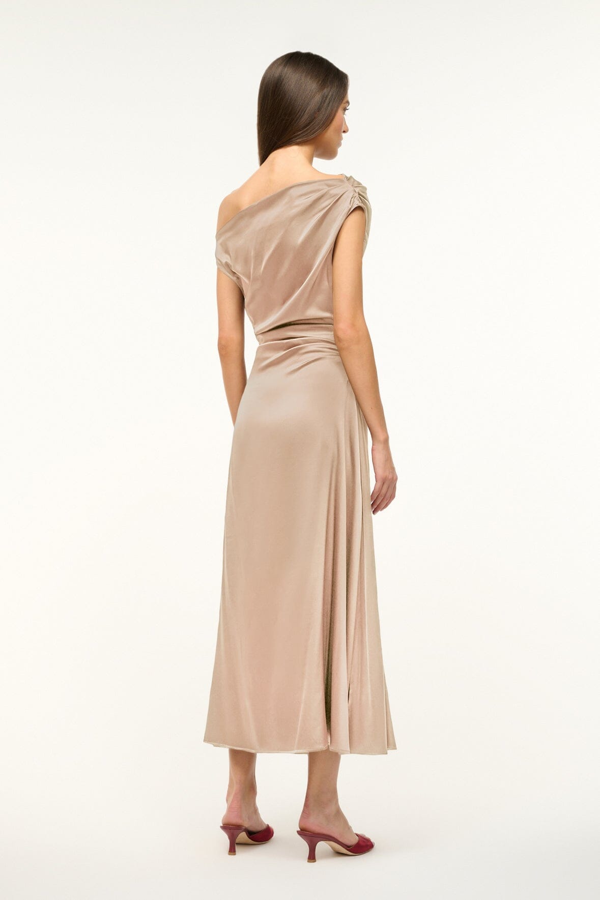 Image PHARE SILK DRESS | BIRCH 4 of 4 and Clicking this image will trigger a zoom pop-up