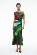 Image PHARE SILK DRESS | EMERALD PRISM 5 of 6