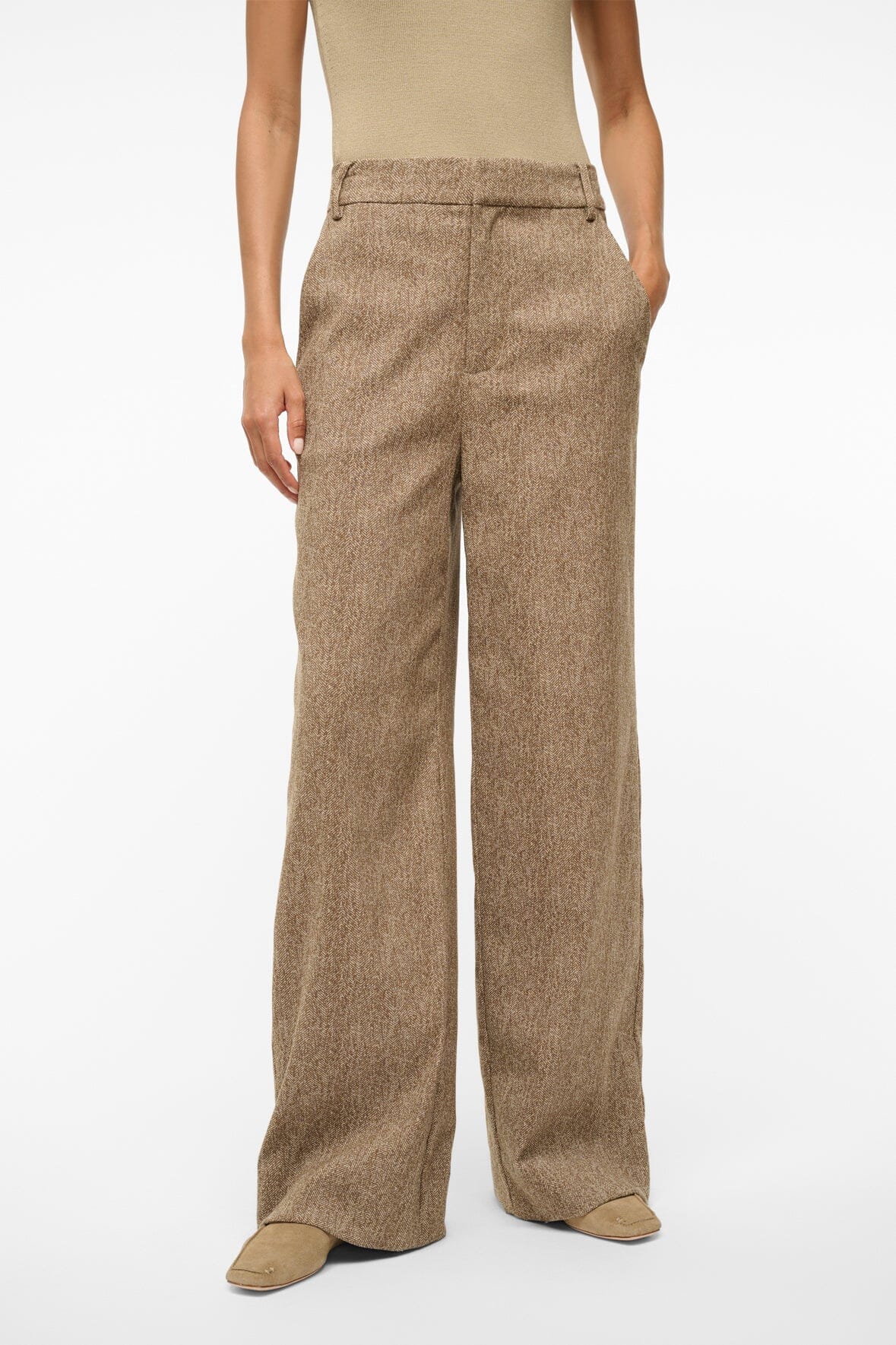 Image PRINCE HERRINGBONE PANT | MOCHA 2 of 6 and Clicking this image will trigger a zoom pop-up