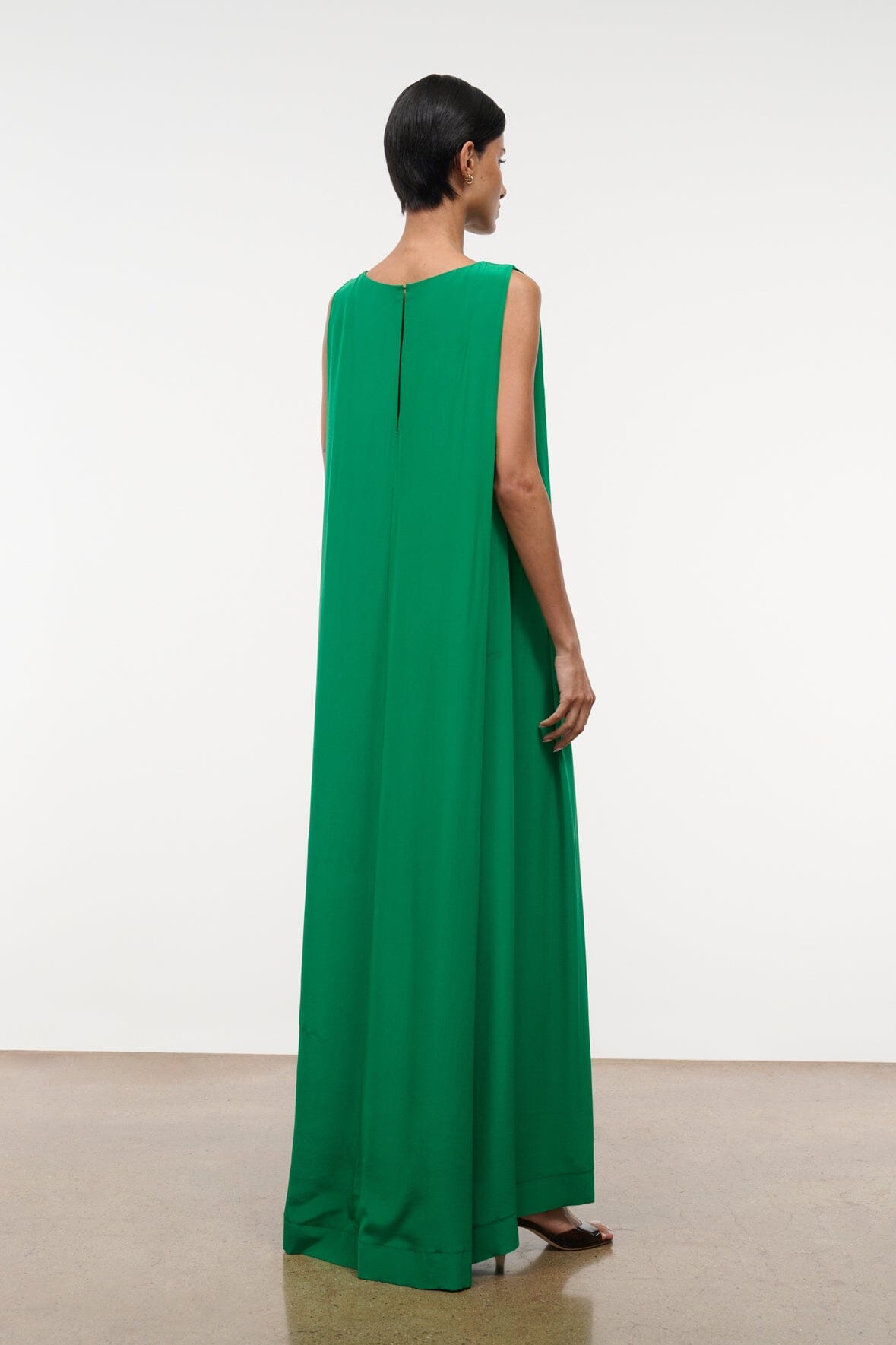 STAUD, Dalia Silk Dress in Kelly, Size XL