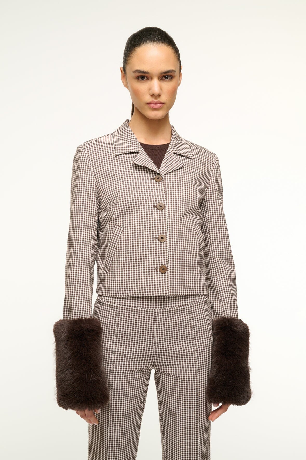 REGENCY JACKET DARK CHOCOLATE MICRO CHECK