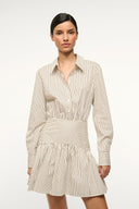 Image ROCCO MINI DRESS | IVORY DARK OAK MICRO STRIPE 3 of 5