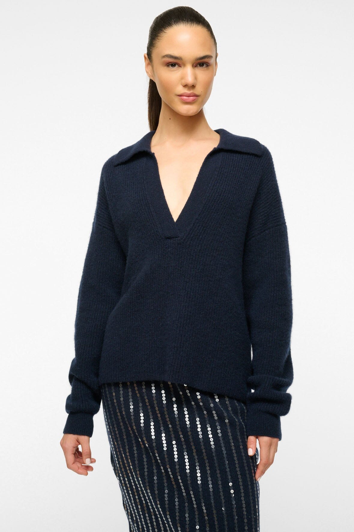 Image RUSTON SWEATER | NAVY 1 of 4 and Clicking this image will trigger a zoom pop-up