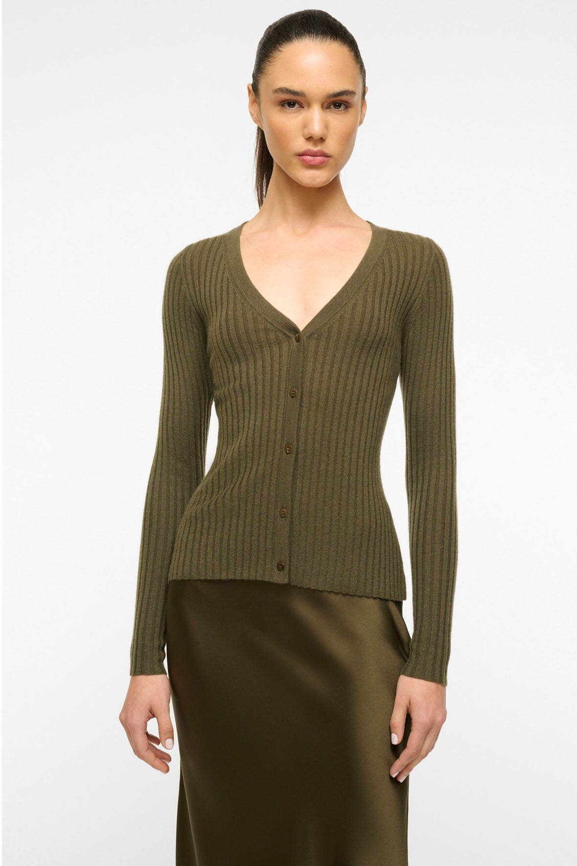 Image CARGO CASHMERE SWEATER | DARK OLIVE 1 of 4 and Clicking this image will trigger a zoom pop-up