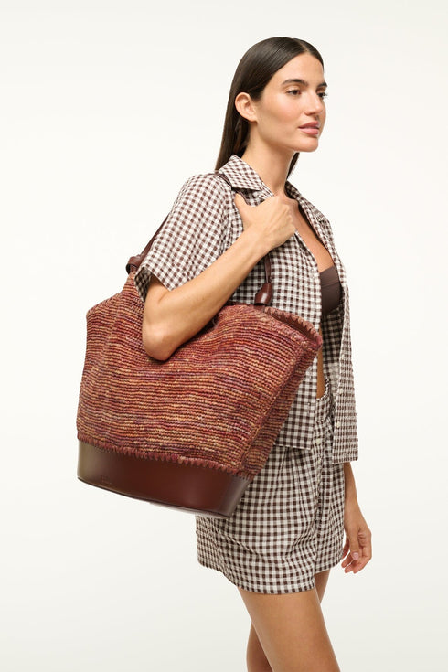 Go to SQUILLO RAFFIA TOTE MAHOGANY view 2