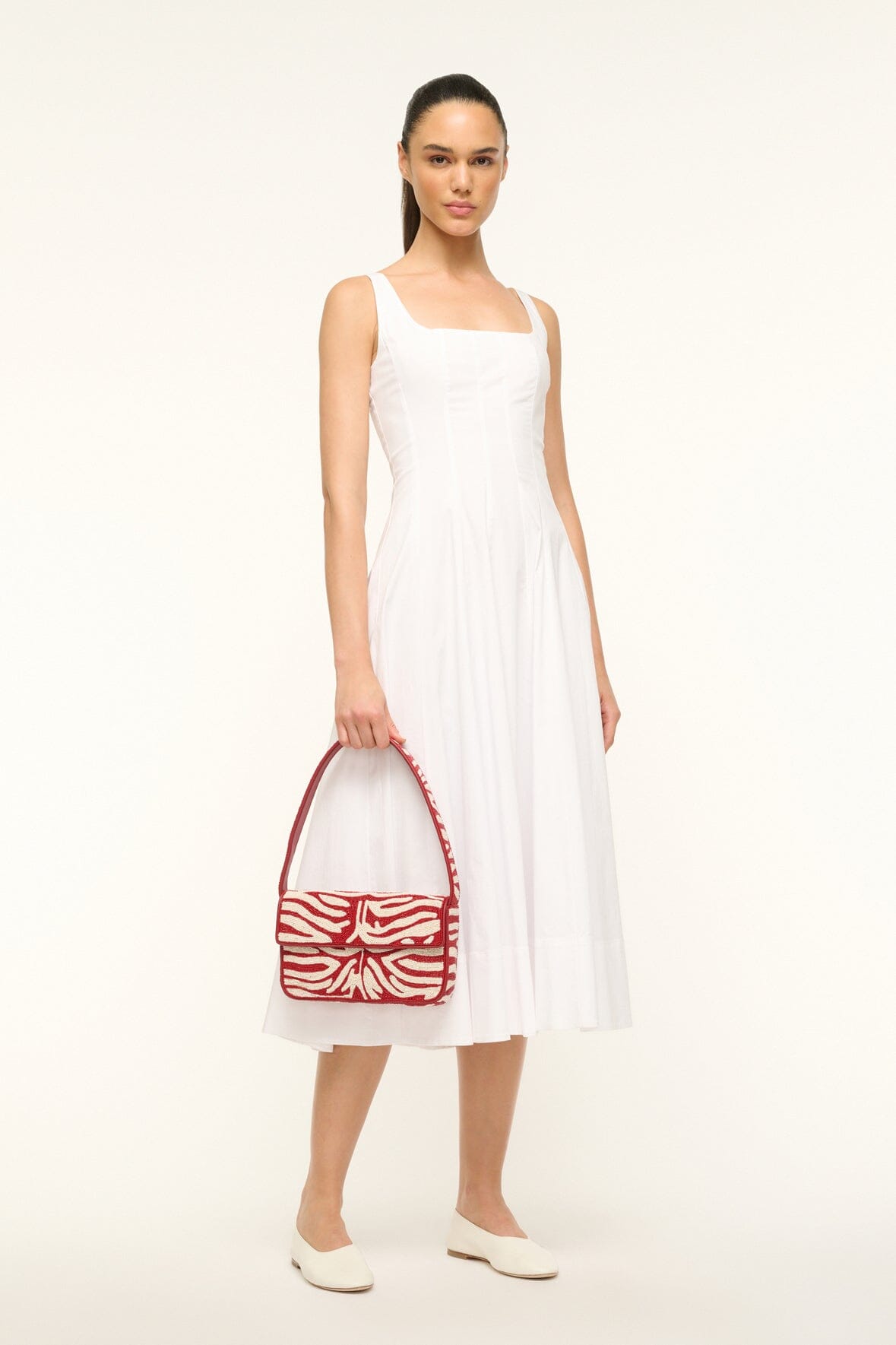 Image TOMMY BEADED BAG | SCARLET WHITE 2 of 7 and Clicking this image will trigger a zoom pop-up