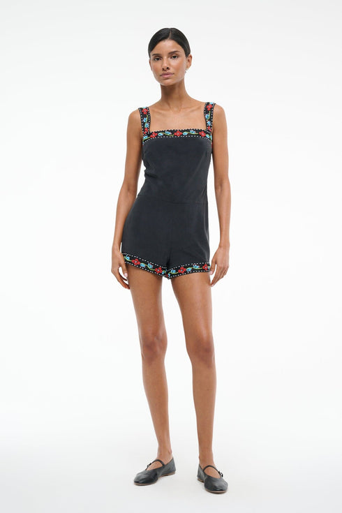 Go to VERONICA SILK ROMPER BLACK view 1