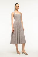 Image WELLS DRESS | DARK CHOCOLATE MICRO CHECK 3 of 5