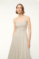 Image WELLS DRESS | IVORY DARK OAK MICRO STRIPE 2 of 6