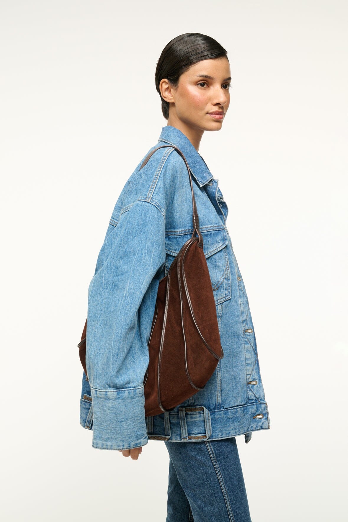【関税込み】Staud ブラウン Wells トートバッグ WELLS HOBO MAHOGANY