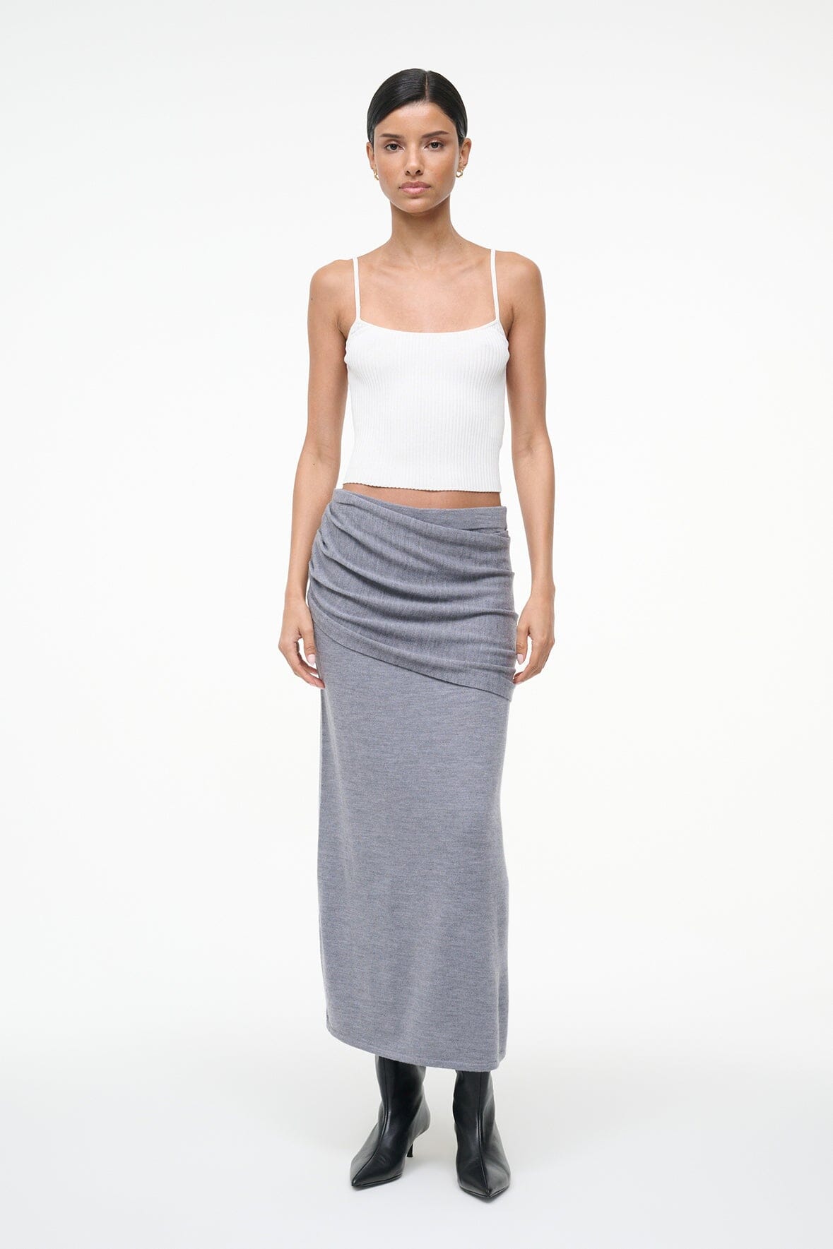 Image WILMA SKIRT | HEATHER GREY 6 of 7 and Clicking this image will trigger a zoom pop-up