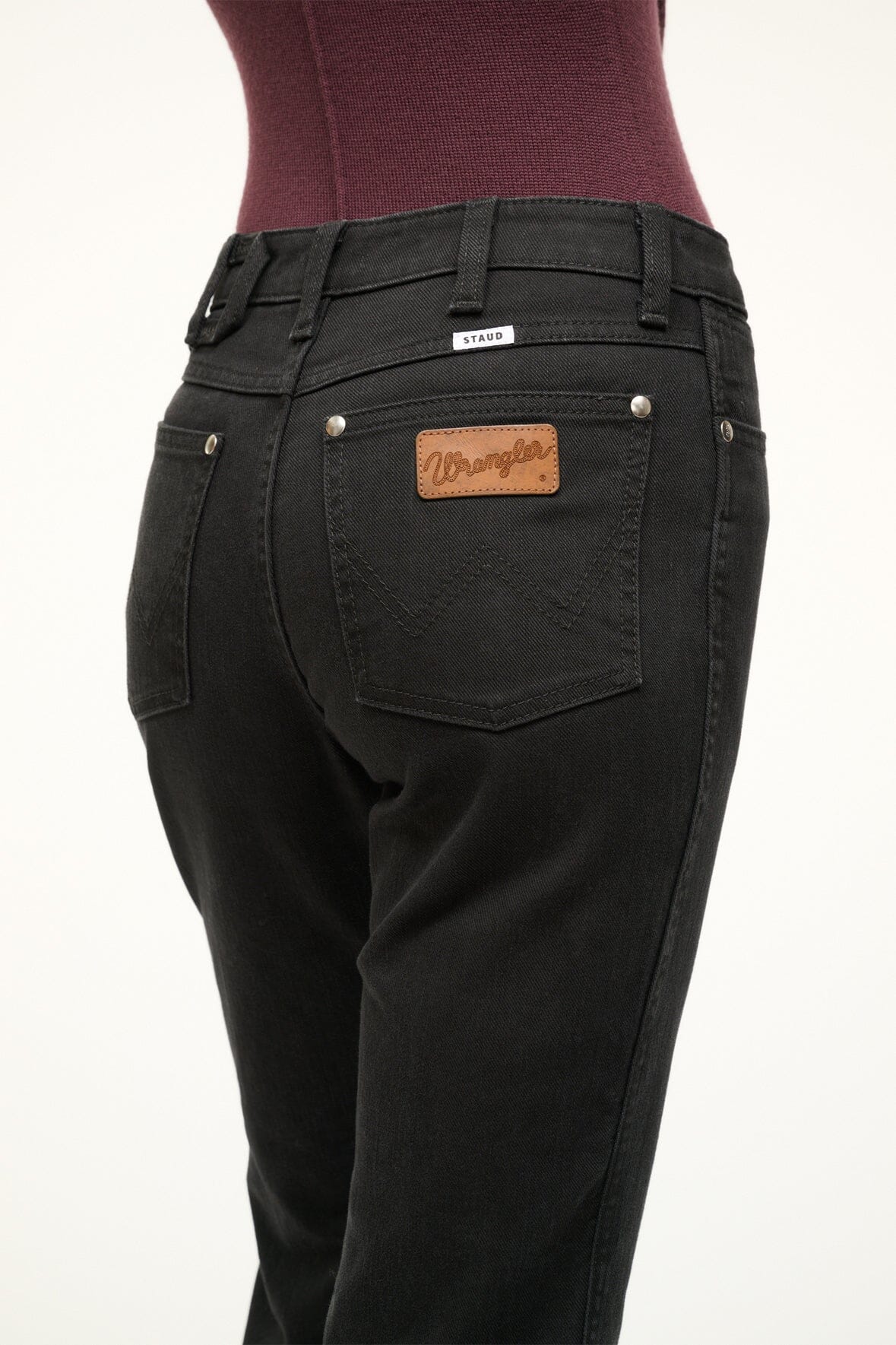 Image STAUD + WRANGLER THE CROPPED BOOT JEAN | BLACK 5 of 6 and Clicking this image will trigger a zoom pop-up