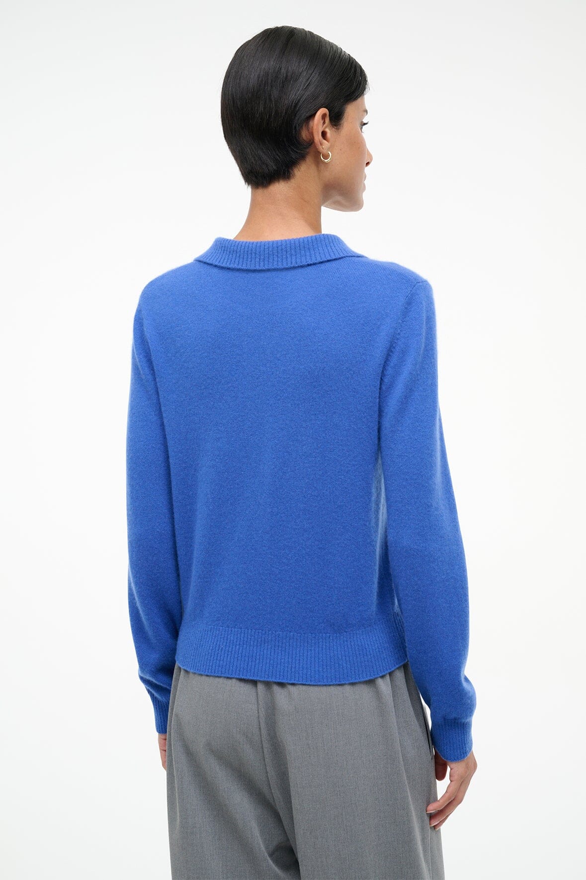 Image GEMMA CASHMERE SWEATER | SAPPHIRE 3 of 5 and Clicking this image will trigger a zoom pop-up