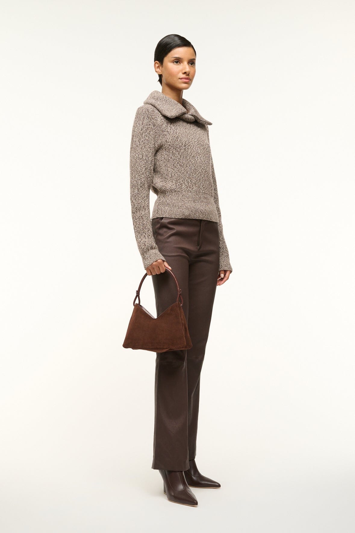 Image VALERIE SHOULDER BAG | MAHOGANY SUEDE 7 of 7 and Clicking this image will trigger a zoom pop-up