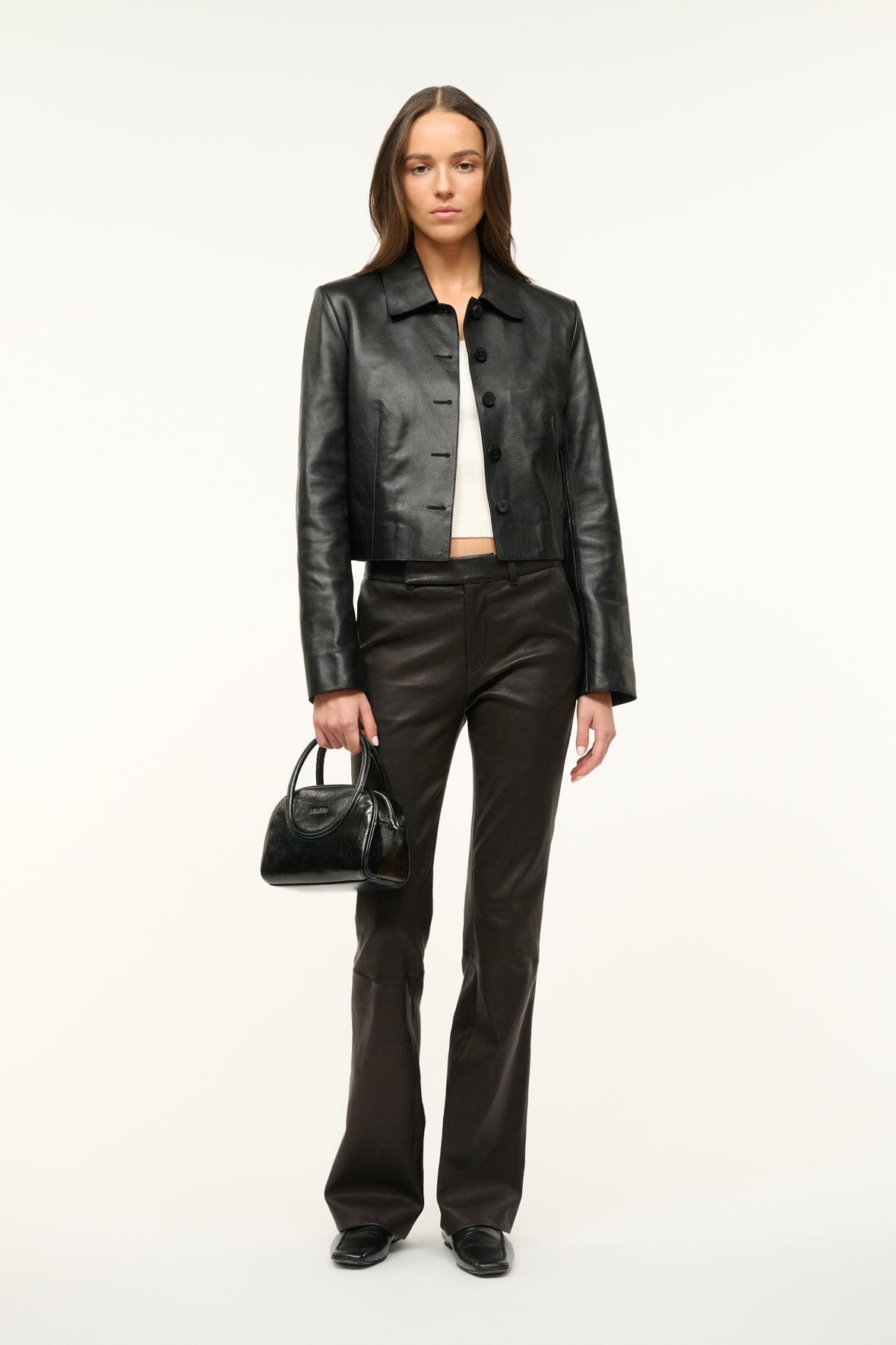 Image HANOVER LEATHER PANT | BLACK 1 of 7 and Clicking this image will trigger a zoom pop-up