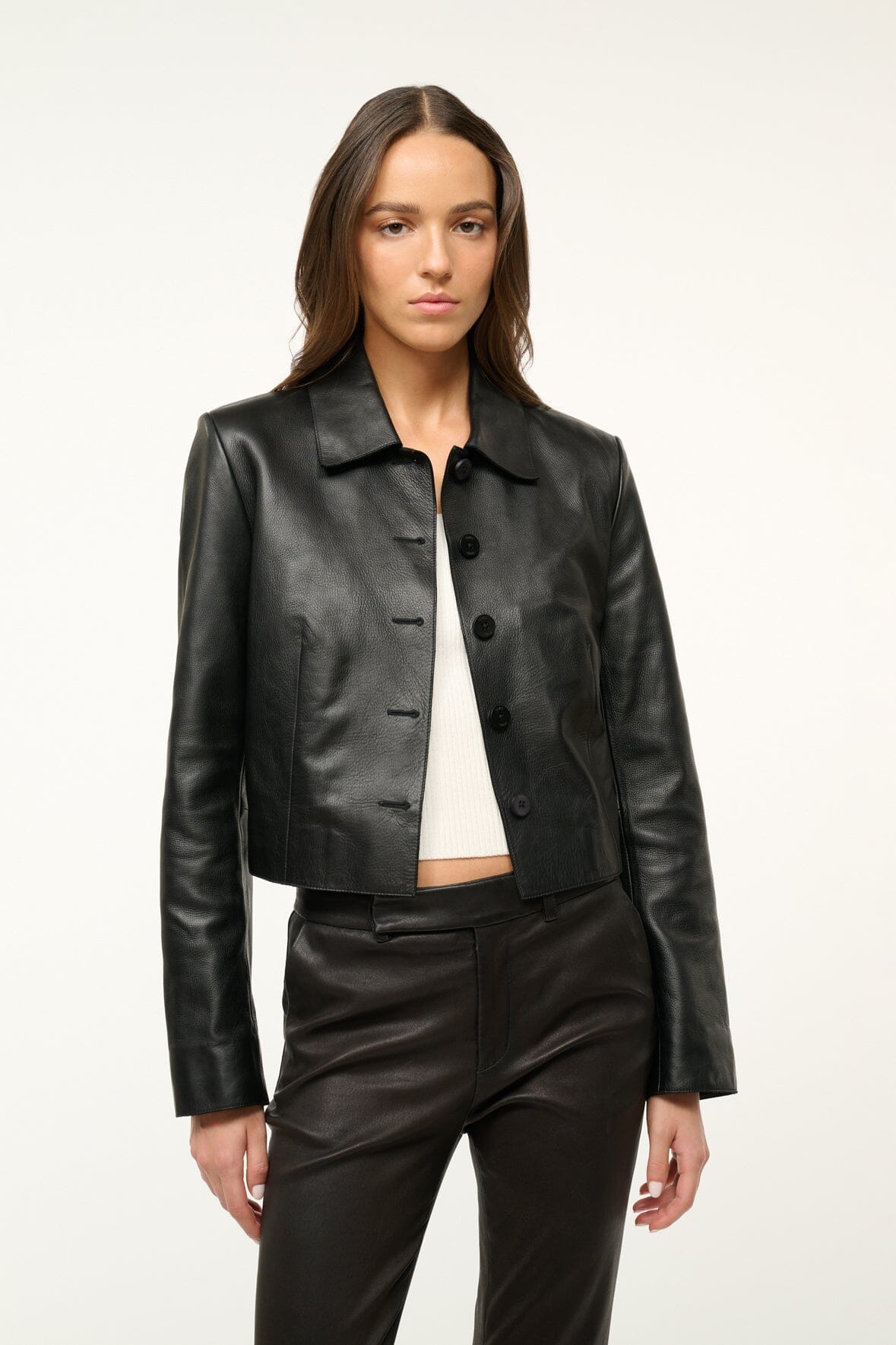 Image LEATHER MARINO JACKET | BLACK 1 of 6 and Clicking this image will trigger a zoom pop-up