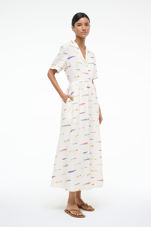 Go to MERYL LINEN DRESS POP SARDINES IVORY view 2
