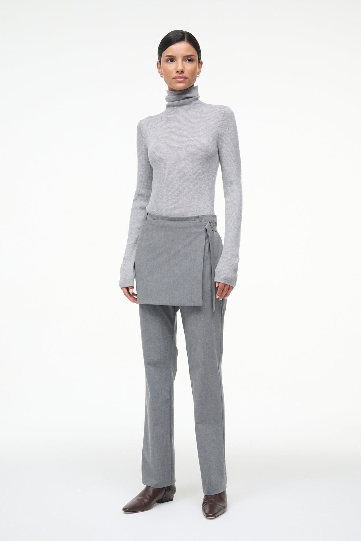 STAUD TONI SUPERFINECASHMERE SWEATER ASH GREY