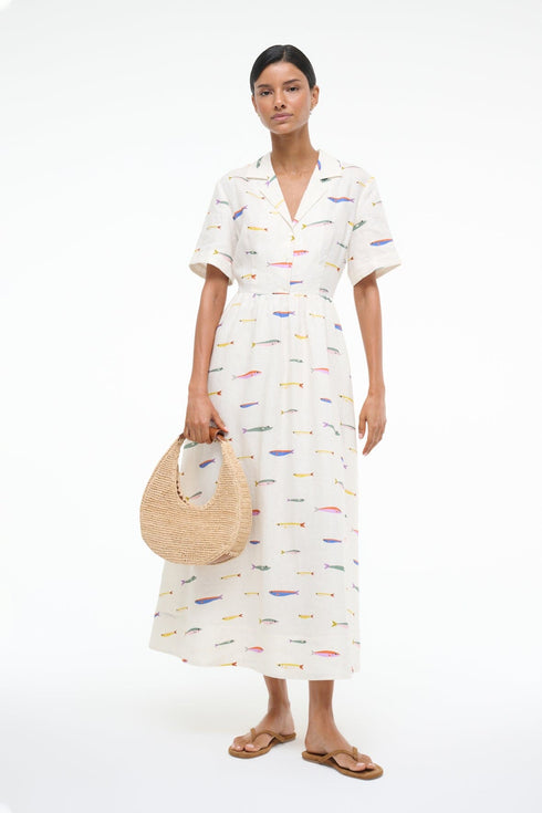 Go to MERYL LINEN DRESS POP SARDINES IVORY view 1