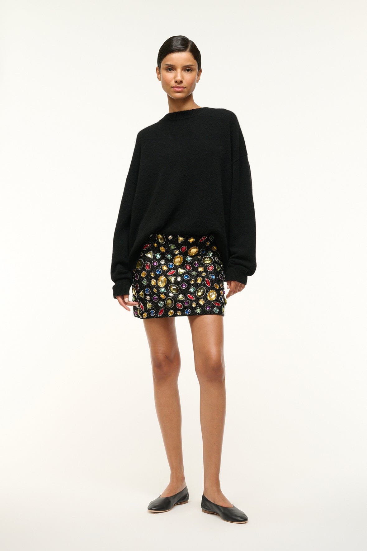 Image SUPERNOVA SKIRT | BLACK CELESTIAL 1 of 6 and Clicking this image will trigger a zoom pop-up