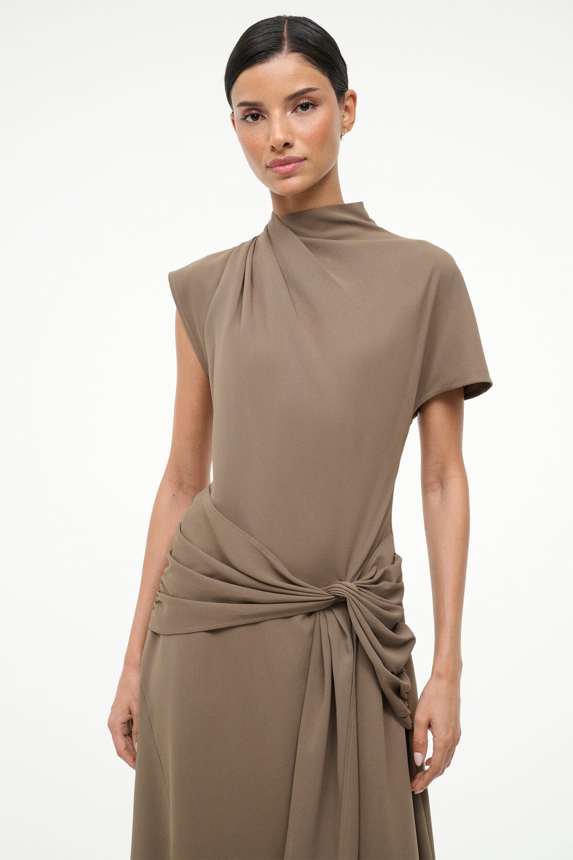 Image DAVINA DRESS | TRUFFLE 4 of 7 and Clicking this image will trigger a zoom pop-up